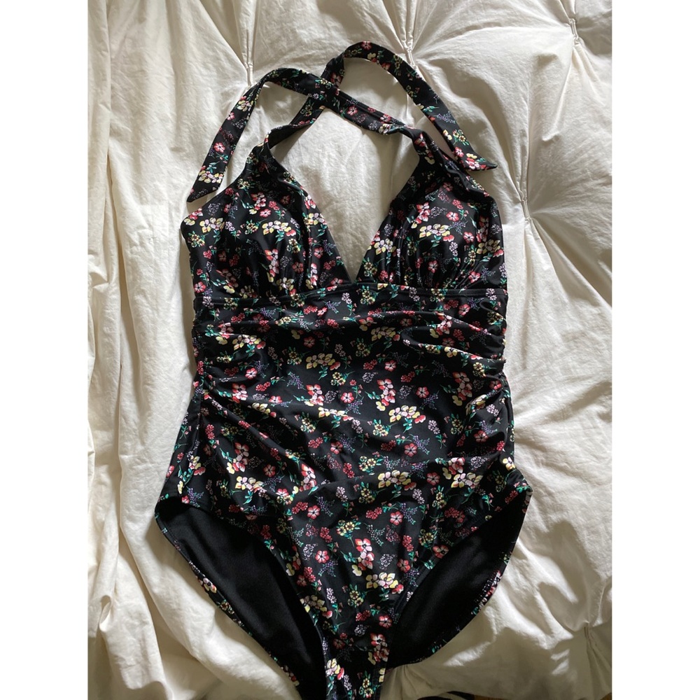 GAP floral one piece halter bathing suit